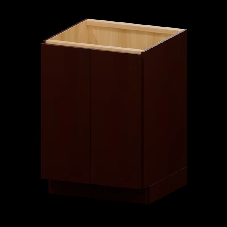 Burlington 24-in Full-Height Door Base Cabinet in Leather Brown