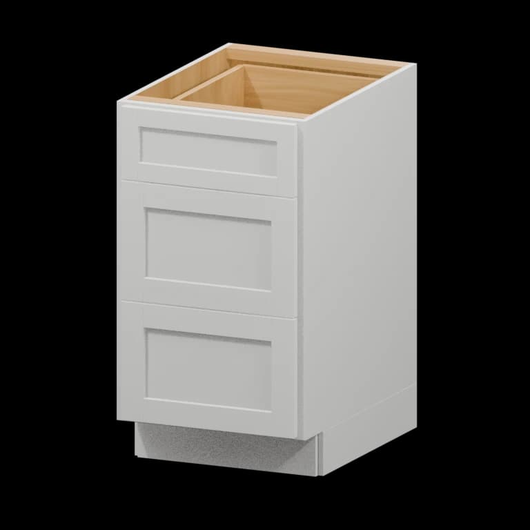 Fairview 18-in Accessible-Height Three-Drawer Base Cabinet in White