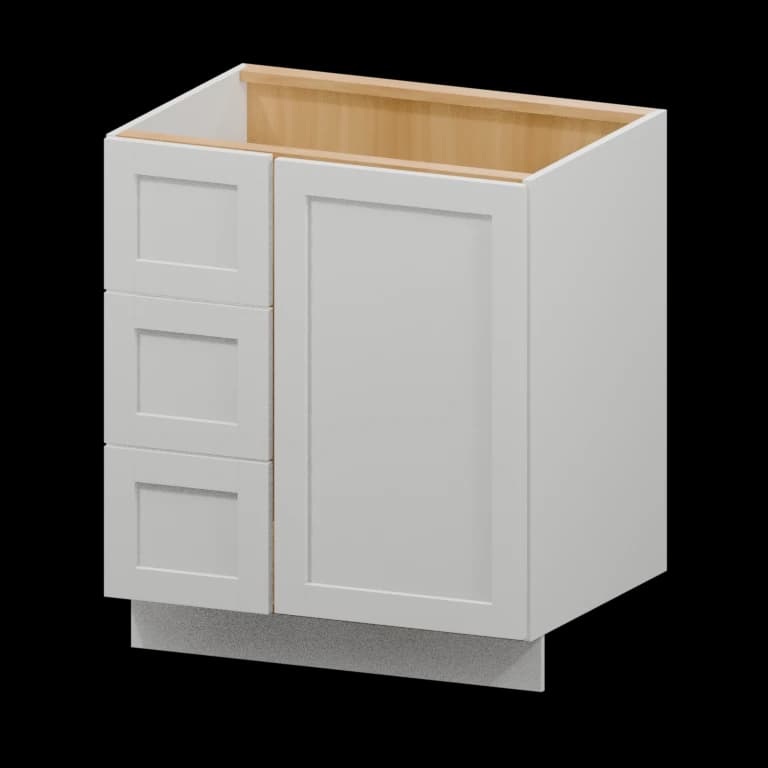 Fairview 30-in Left-Hand Blind Corner Vanity Cabinet in White