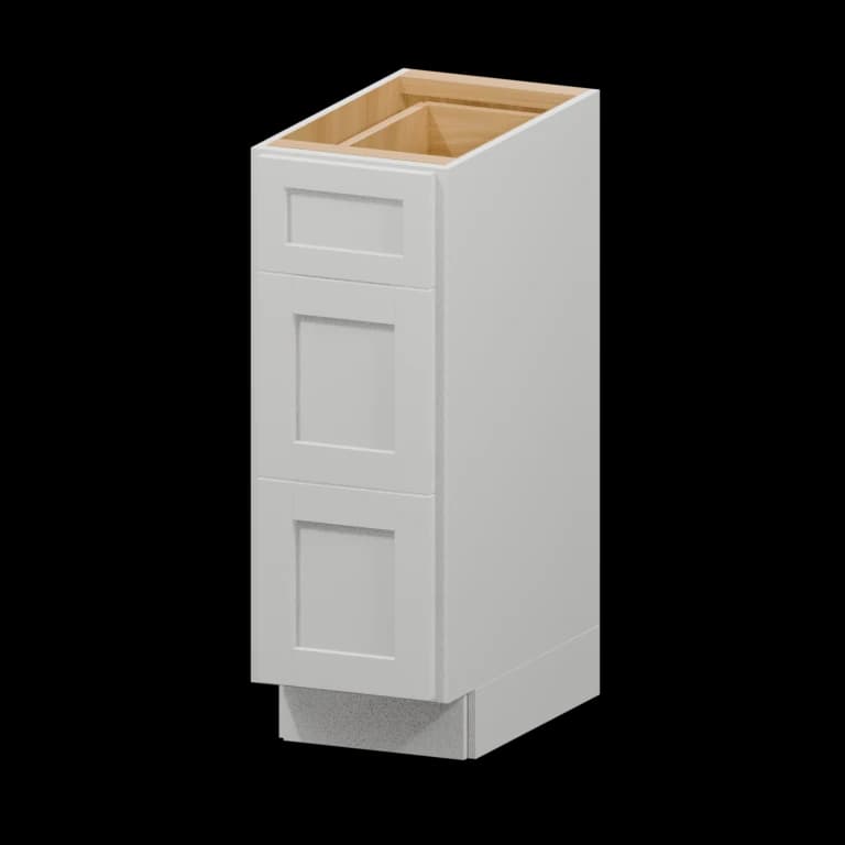 Fairview 12-in Three-Drawer Vanity Base Cabinet in White