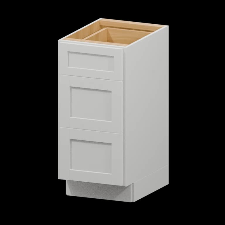 Fairview 15-in Three-Drawer Vanity Base Cabinet in White