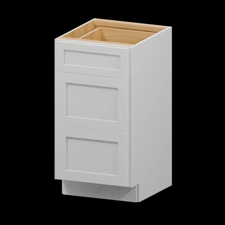 Fairview 18-in Three-Drawer Vanity Base Cabinet in White