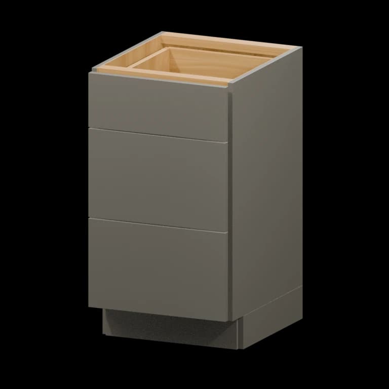 Auburn 18-in Three-Drawer Vanity Base Cabinet (VDB18VH) in Solid Moonlight