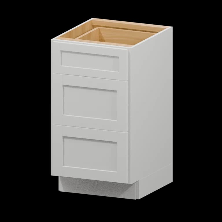 Fairview 18-in Three-Drawer Vanity Base Cabinet in White