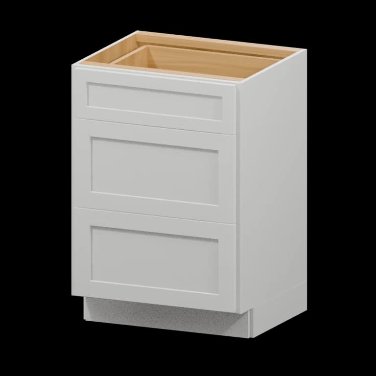 24-in Three-Drawer Vanity Base Cabinet in White finish illustration