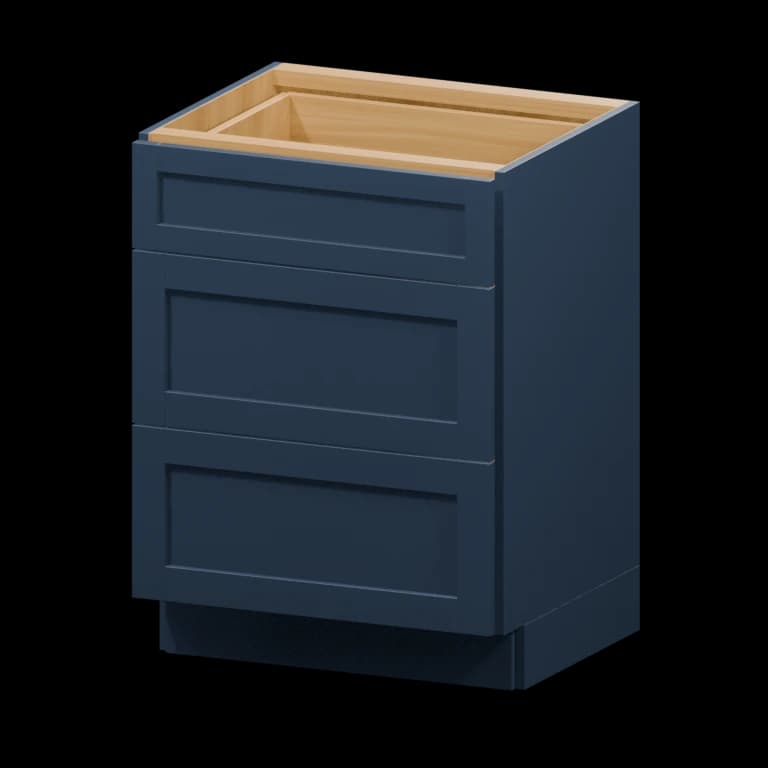 Centerville 24-in Three-Drawer Vanity Base Cabinet (VDB24VH) in Navy Blue