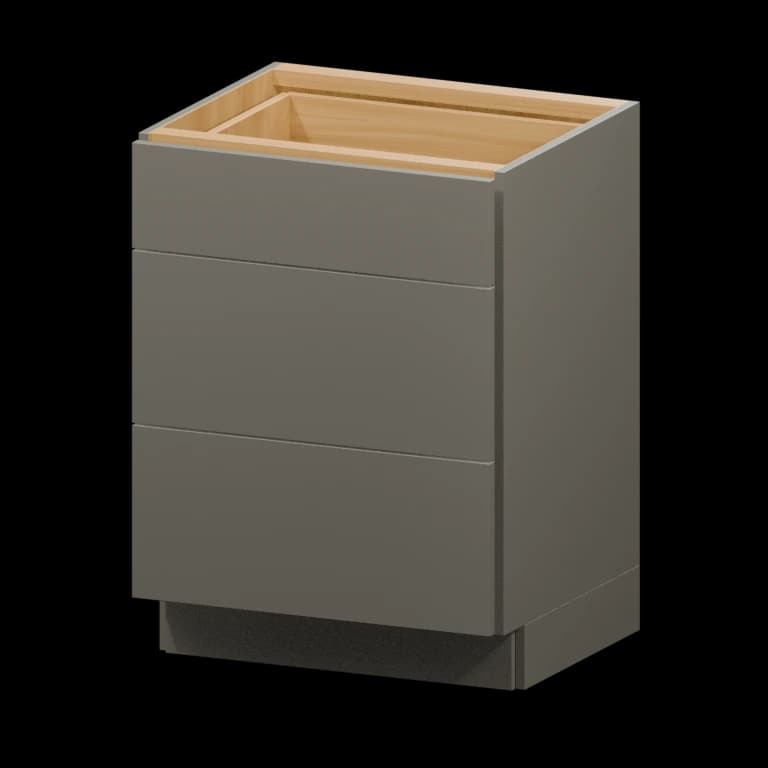 Auburn 24-in Three-Drawer Vanity Base Cabinet (VDB24VH) in Solid Moonlight