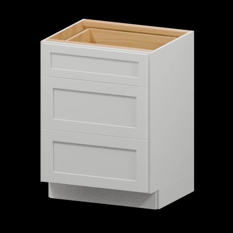 Fairview 24-in Three-Drawer Vanity Base Cabinet in White