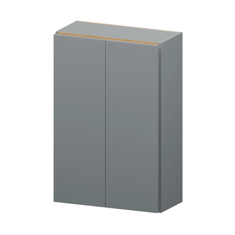 Burlington 24-in Wall Cabinet in High Gloss Aluma Gray